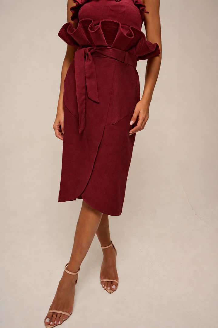 Petal midi skirt
