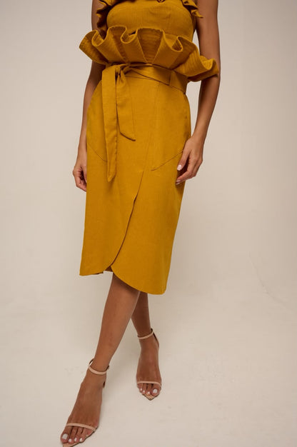 Petal midi skirt